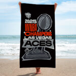 Las Vegas Aces WNBA Champs 2025 Rectangle Beach Towel – TANTN17326