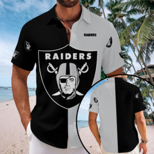 Las Vegas Raiders Short Sleeve Button-Down Shirt - MAITM13560