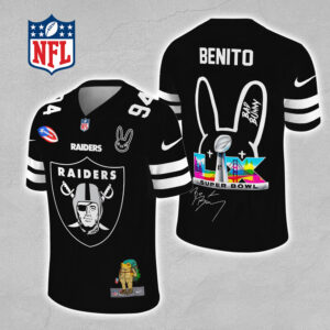 Las Vegas Raiders x Bad Bunny 3D Football Jersey - MAITM13315