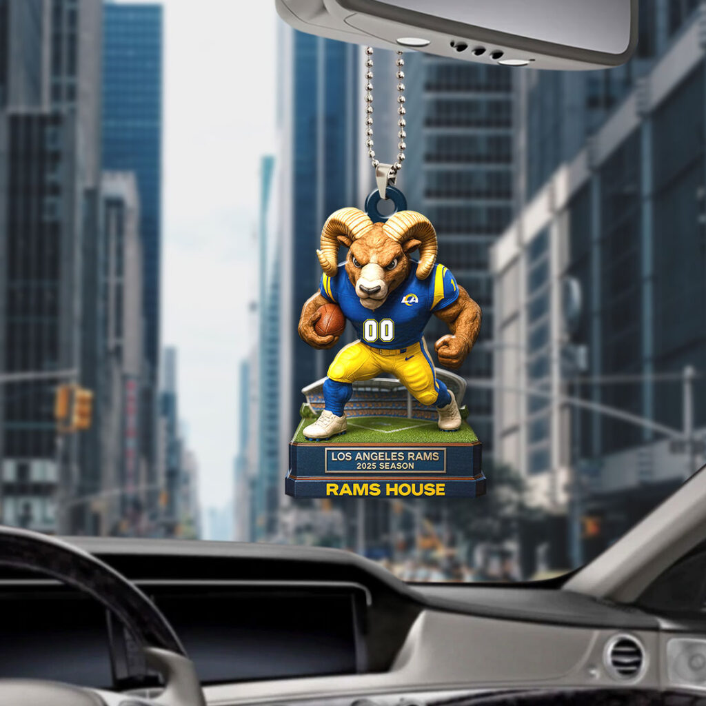 Patsy Rams Car Los Angeles Rams 2025 Season Custom shape 2-sided Acrylic Car Ornament ...