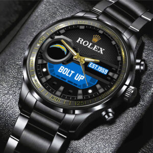 Los Angeles Chargers x Rolex Black Stainless Steel Watch - MAITM13212