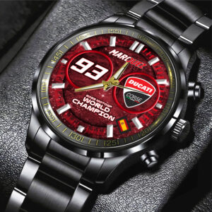 Ducati Lenovo Team x Marc Márquez 2025 MotoGP World Champion Black Stainless Steel Watch - GNENEW666