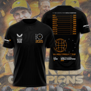 McLaren Formula 1 Team 2025 Constructors' 10 Times 3D Apparel - TANTN17185