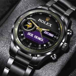Minnesota Vikings x Rolex Black Stainless Steel Watch - MAITM13215