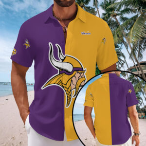 Minnesota Vikings Short Sleeve Button-Down Shirt - MAITM13564