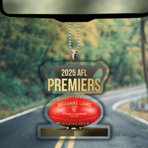 Brisbane Lions Custom Shape Clear 1-sided Car Ornament - NGHIAVT5115