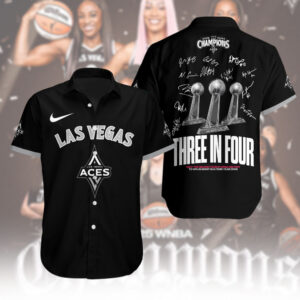 Las Vegas Aces WNBA 2025 Short Sleeve Button-Down Shirt - NGHIAVT5270.7
