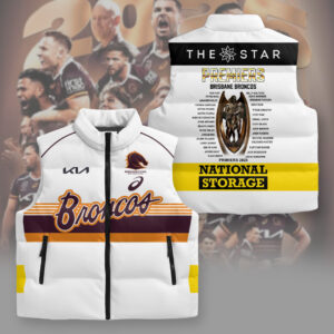 Brisbane Broncos 2025 3D Sleeveless Down Jacket - NGHIAVT5393