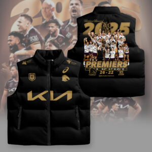 Brisbane Broncos 2025 3D Sleeveless Down Jacket - NGHIAVT5395