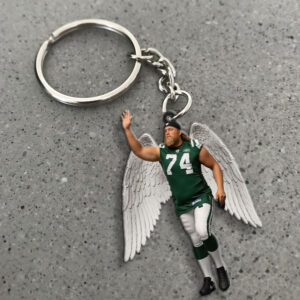 New York Jets x Nick Mangold Custom Shape 2-sided Keychain - MAITM13631