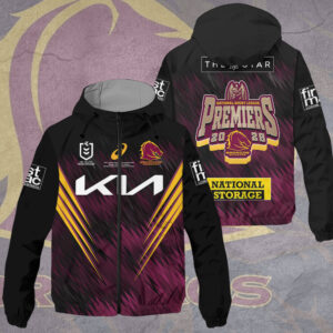 Brisbane Broncos 2025 NRL Premiers 3D Windbreaker Jacket - HOATT13727