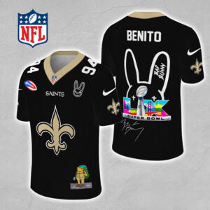 New Orleans Saints x Bad Bunny 3D Football Jersey - MAITM13321