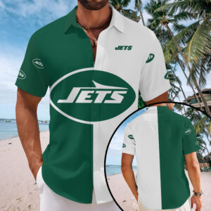 New York Jets Short Sleeve Button-Down Shirt - MAITM13568