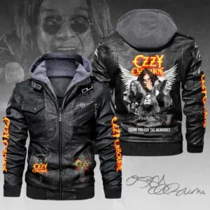 Ozzy Osbourne 2D Leather Hooded Jacket - HOATT14138