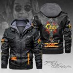 Ozzy Osbourne 2D Leather Hooded Jacket - HOATT14139