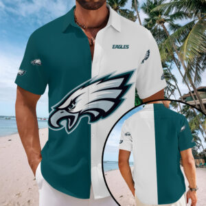 Philadelphia Eagles Short Sleeve Button-Down Shirt - MAITM13569