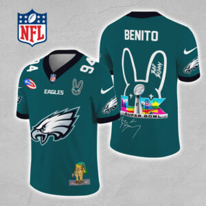 Philadelphia Eagles x Bad Bunny 3D Football Jersey - MAITM13324