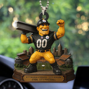 Pittsburgh Steelers 2025 Season Custom shape 2-sided Acrylic Car Ornament - HOATT13683