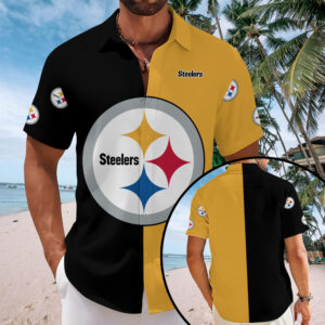 Pittsburgh Steelers Short Sleeve Button-Down Shirt - MAITM13570