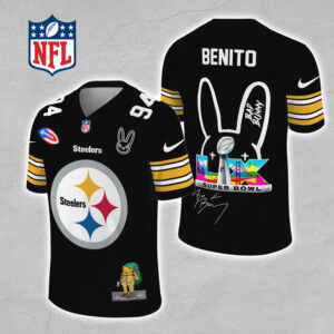 Pittsburgh Steelers x Bad Bunny 3D Football Jersey - MAITM13325