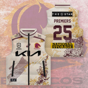 Brisbane Broncos Premiers 2025 3D Sleeveless Down Jacket - TMTHU1634