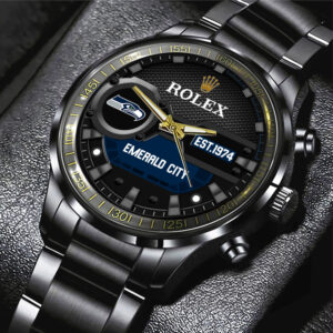 Seattle Seahawks x Rolex Black Stainless Steel Watch - MAITM13221