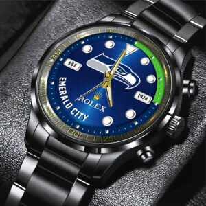 Seattle Seahawks x Rolex Black Stainless Steel Watch - MAITM13246