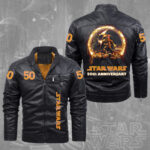 Star Wars 50th Anniversary 2D Leather Yellow Fleece Jacket – TMTHU1820