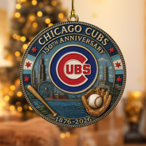 Chicago Cubs 150th Anniversary 2025 Custom Shape 2-sided Acrylic Ornament – TANTN17069