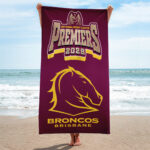 Brisbane Broncos 2025 Premiership Rectangle Beach Towel - TANTN17148