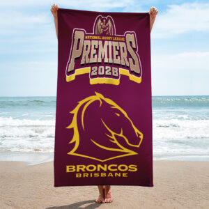 Brisbane Broncos 2025 Premiership Rectangle Beach Towel - TANTN17148