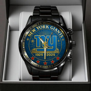 New York Giants 100th Anniversary 2025 Black Stainless Steel Watch - TANTN17179