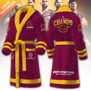 Personalized Brisbane Broncos Premiers 2025 3D Bathrobe - TANTN17259