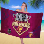 Brisbane Lions Premiers 2025 Rectangle Beach Towel - TANTN17287