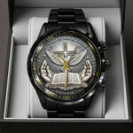 God Is Love, There Is Peace Black Stainless Steel Watch - TANTN17369