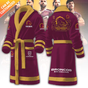 Personalized Brisbane Broncos Premiers 2025 3D Bathrobe - TANTN17380