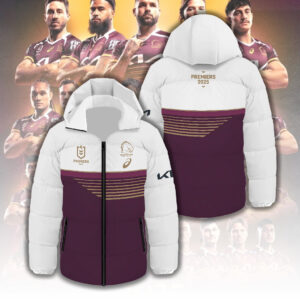 Brisbane Broncos 2025 Premiership Thickened Down Hooded Jacket - TANTN17633