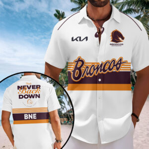 Brisbane Broncos Short Sleeve Button-Down Shirt - TANTN17642