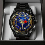 Toronto Blue Jays  2025 American League Champions Black Stainless Steel Watch - TANTN17723