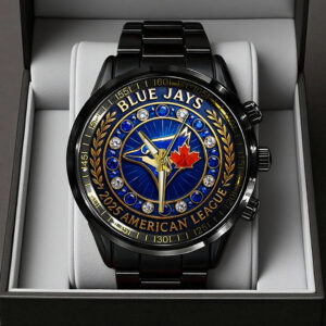 Toronto Blue Jays  2025 American League Champions Black Stainless Steel Watch - TANTN17723