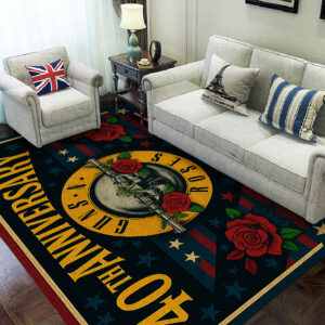 Guns N’ Roses 40th Anniversary Rectangular Rug - TANTN17867