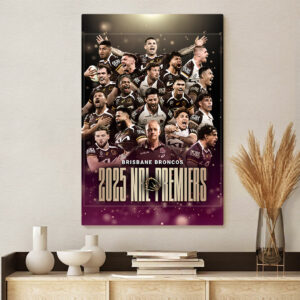 Brisbane Broncos Premiers 2025 Rectangle Canvas With Inner Frame - TANTN17890