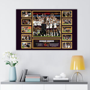 Brisbane Broncos Premiers 2025 Rectangle Canvas With Inner Frame - TANTN17900