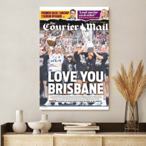 Brisbane Broncos 2025 Premiership Rectangle Canvas With Inner Frame - TANTN18235