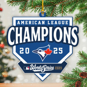 Toronto Blue Jays 2025 American League Champions Custom Shape 2-sided Acrylic Ornament – HOATT14181