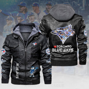 Toronto Blue Jays 2025 American League Champions 2D Leather Hooded Jacket - HOATT14122