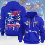 Toronto Blue Jays 2025 American League Champions 2D Quarter Zip Hoodie - MAITM13588