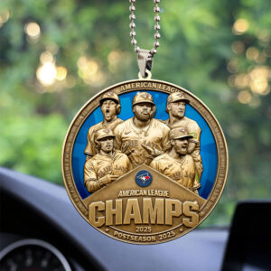 Toronto Blue Jays 2025 American League Champions Custom shape 2-sided Acrylic Car Ornament - MAITM13632