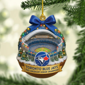 Toronto Blue Jays 2025 American League Champions Custom Shape 2-sided Acrylic Ornament – MAITM13527