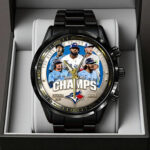 Toronto Blue Jays  2025 American League Champions Black Stainless Steel Watch - TANTN17712